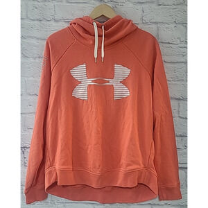 Under Armour Women's Favorite Fleece Hoodie Size Large Orange Peach Pullover